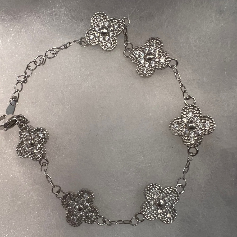 CZ Clover Stoned Bracelet